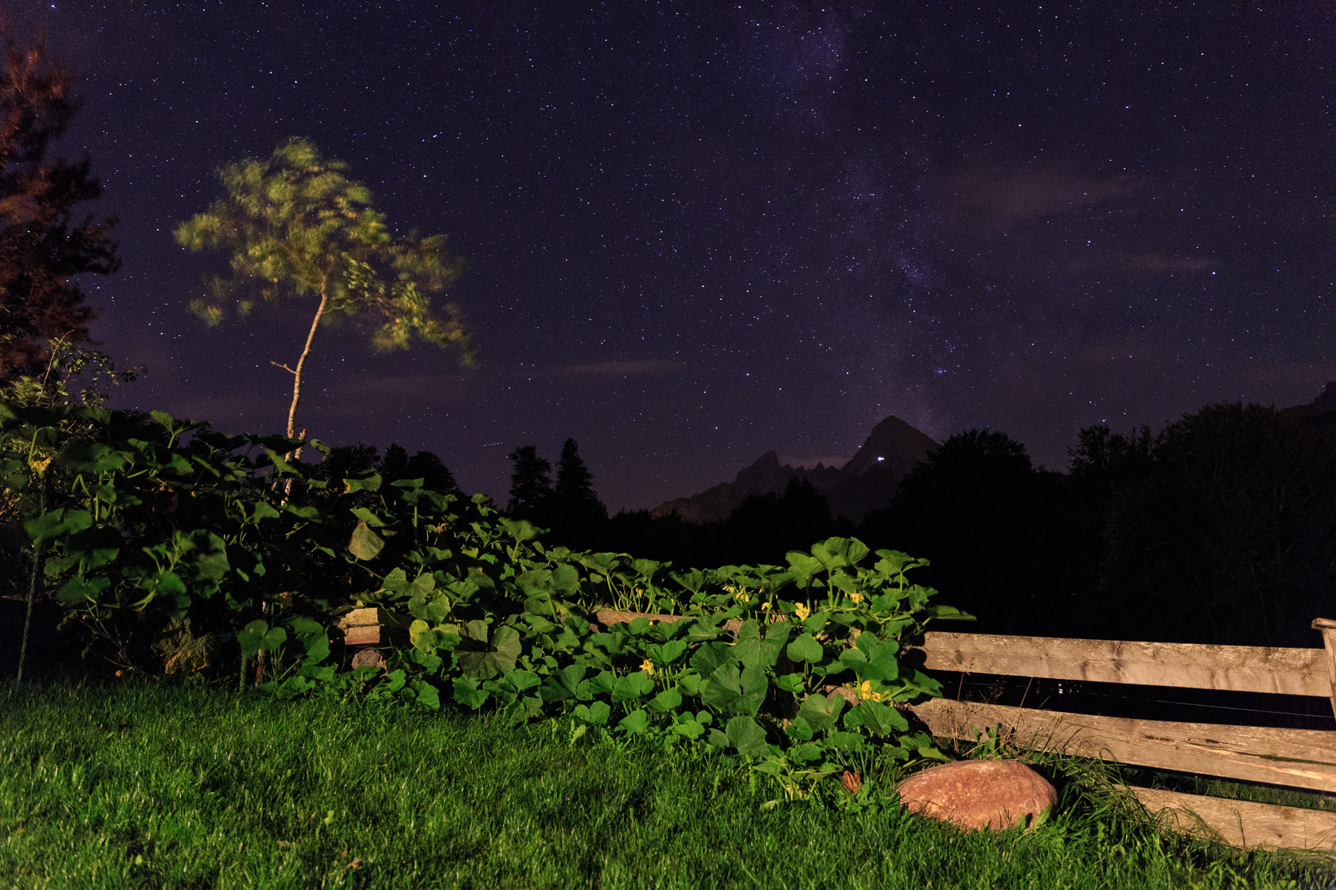 Milchstraße mit Watzmann im Hintergrund